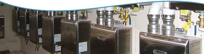 Commerical tankless water heaters. 